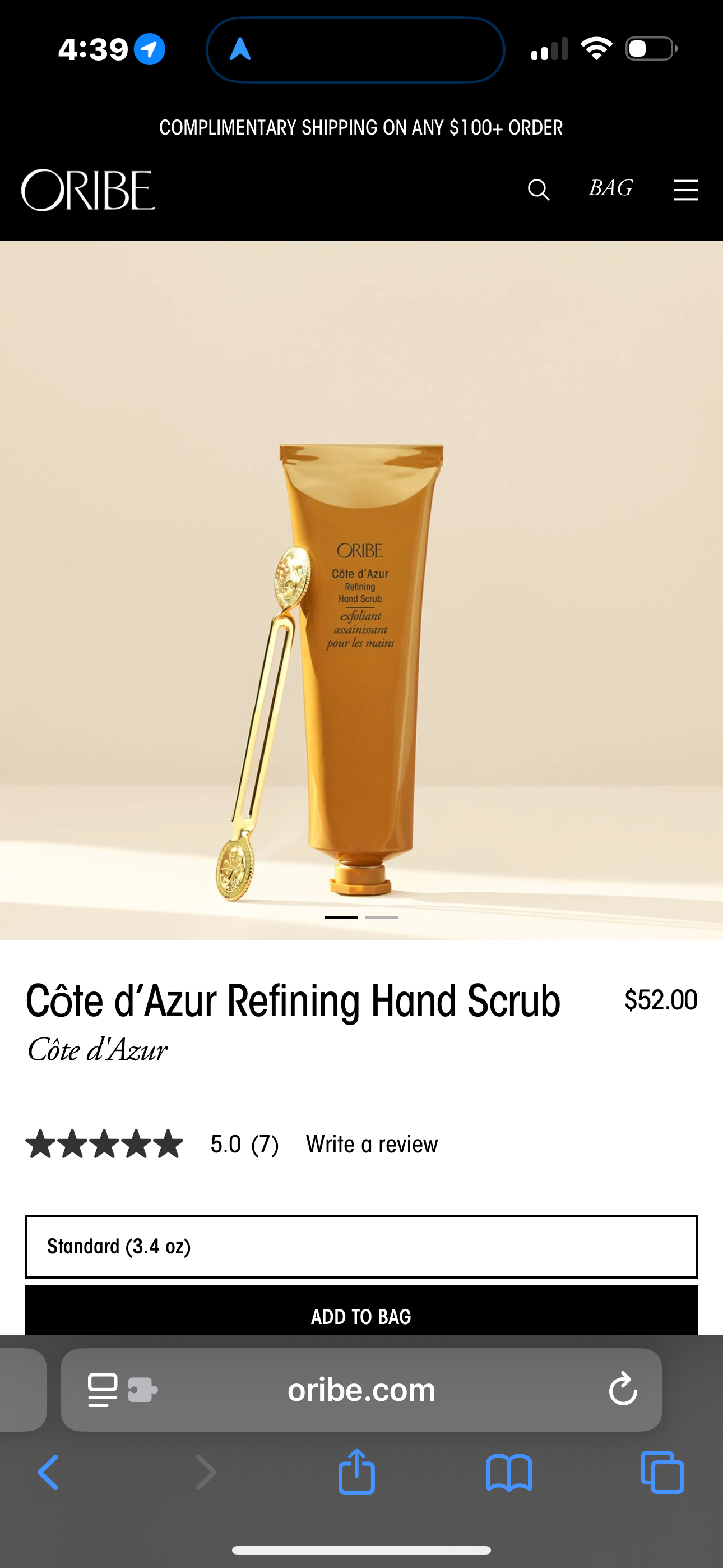 Oribe hand scrub and hand cream