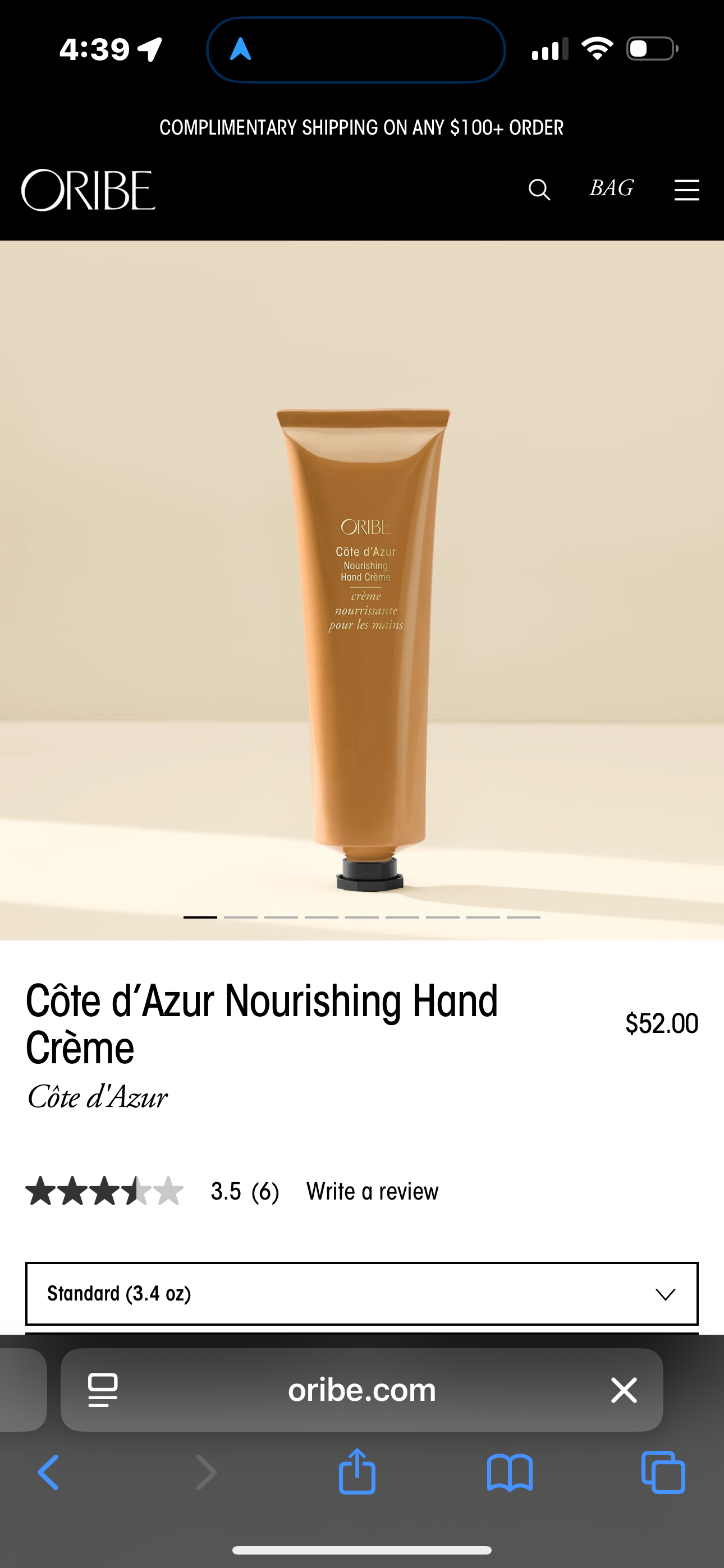 Oribe hand scrub and hand cream
